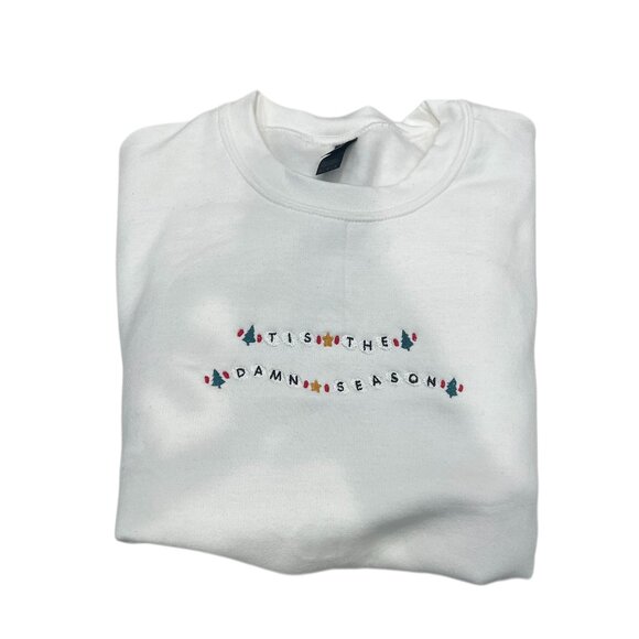 Tis The Damn Season Holliday Embroidered Sweatshirt - Picture 1 of 3